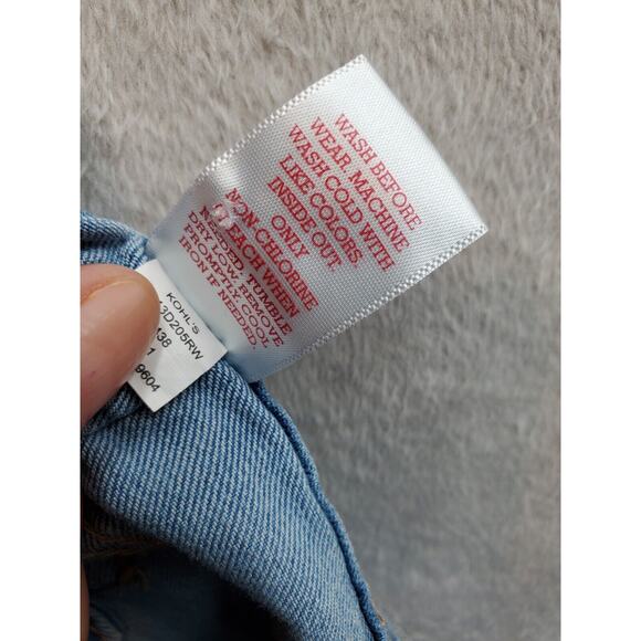 SO Jeans Girls Size 14 Light Blue‎ Denim Cotton Skinny Lace Trim Snap Button Fly - Picture 10 of 11